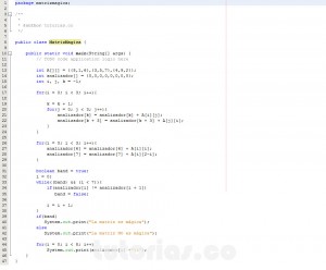 programacion en java: matriz magica