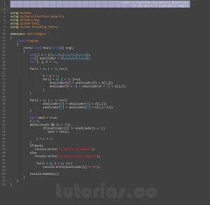 programacion en c#: matriz magica