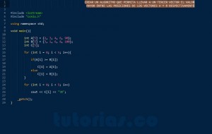 programacion en C++: los mayores entre vectores respectivamente