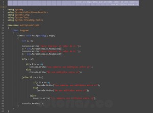 programacion en c#: multiplos entre si