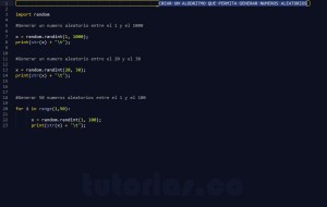 programacion en python: generar numeros aleatorios