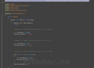 programacion en c#: generar numeros aleatorios