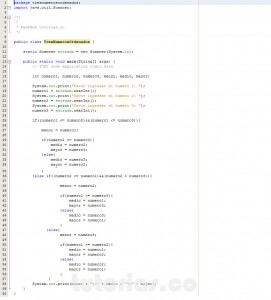 programacion en java: tres numeros ordenados