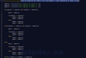 programacion en python: tres numeros ordenados