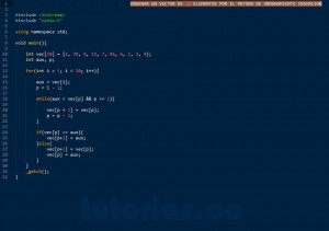programacion c++: ordenamiento insercion
