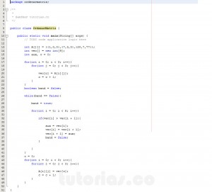 programacion en java: ordenar ascendentemente una matriz