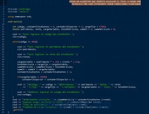 programacion en C++: calcular el pago de matricula