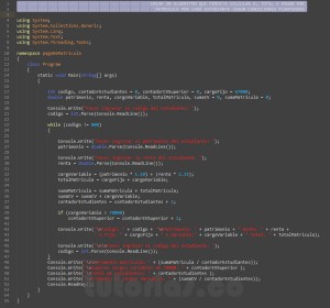 programacion en c#: calcular el pago de matricula