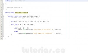 programacion en java: posicion vector