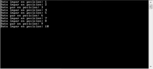 posiciones vector de los datos pares e impares