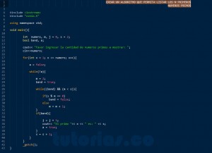 programacion en C++: primeros numeros primos