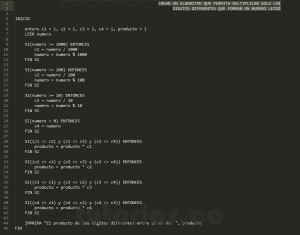 algoritmos: producto de cifras diferentes
