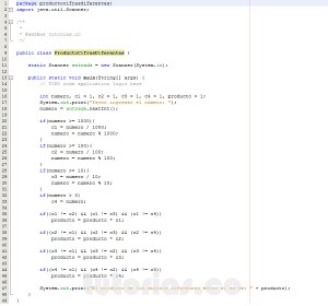 programacion en java: producto de cifras diferentes