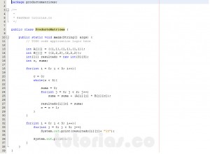 programacion en java: producto entre dos matrices