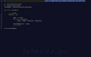 programacion en python: producto entre dos matrices