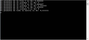 promedio filas columnas de una matriz