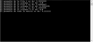 promedio filas columnas de una matriz