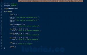 programacion en C++: cuadrante de un punto sobre el plano