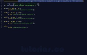 programacion en python: cuadrante de un punto sobre el plano