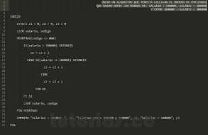programacion en pseudocodigo: rango de salarios