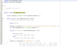 programacion en java: serie matematica PI