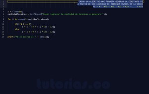 programacion en python: serie matematica PI