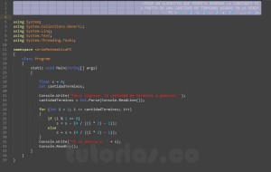 programacion en c#: serie matematica PI