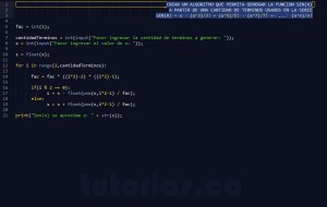 programacion en python: serie matematica SENO