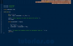 programacion en C++: serie matematica factorial
