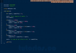 programacion en C++: suma de cifras de un numero