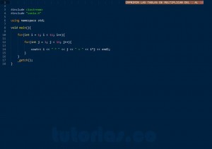 programacion en C++: tablas de multiplicar