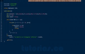programacion en C++: triangular inferior de una matriz