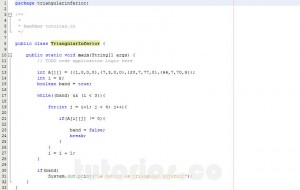 programacion en java: triangular inferior