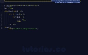 programacion en python: triangular inferior