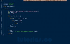 programacion en C++: triangular superior de una matriz