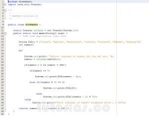 programacion en java: hallar el dia de la semana