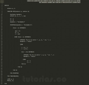 algoritmos: hallar el maximo comun divisor entre dos numeros