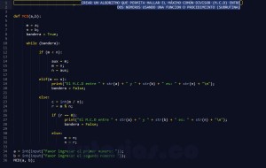 programacion en python: hallar el maximo comun divisor entre dos numeros