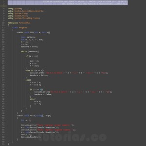 programacion en c#: hallar el maximo comun divisor entre dos numeros