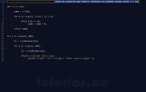 programacion en python: hallar los numeros amigos del 1 al 100