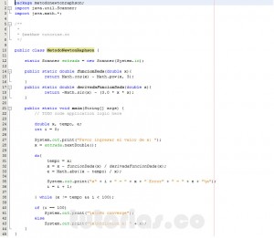 programacion en java: metodo newton raphson