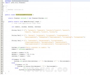 programacion en java: mostrar numero cardinal a ordinal