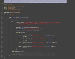 programacion en c#: conversion de datos