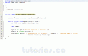 programacion en java: promedio de numeros impares