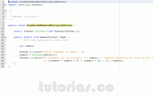 programacion en java: promedio de numeros multiplos de cinco