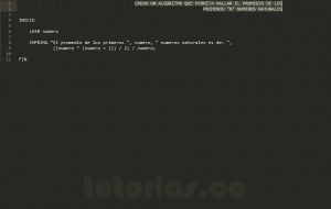 programa en pseudocodigo: promedio de numeros naturales