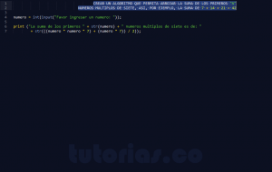 programacion en python: suma de numeros multiplos de siete