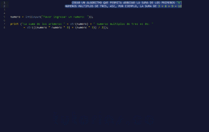 programacion en python: suma de numeros multiplos de tres