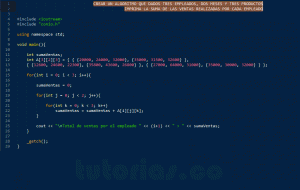 programacion en C++: ventas por empleado