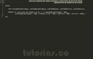 programacion en pseudocodigo: costo del plato tipico